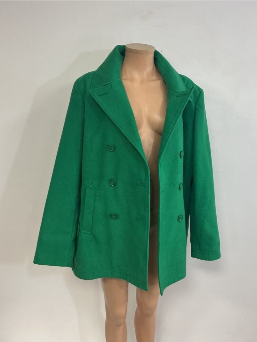 Green Jacket Peacoat Lined Womens 12 New
